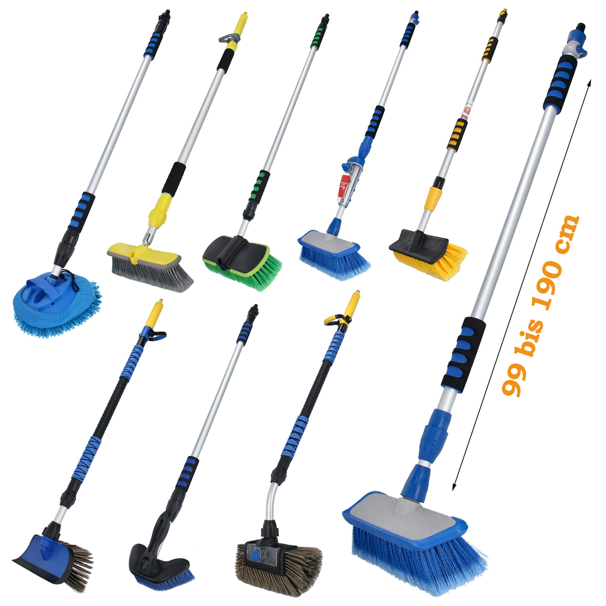 Brosse de lavage de voiture télescopique en aluminium Brosse de lavage avec brosse à débit d'eau pour voiture et camion