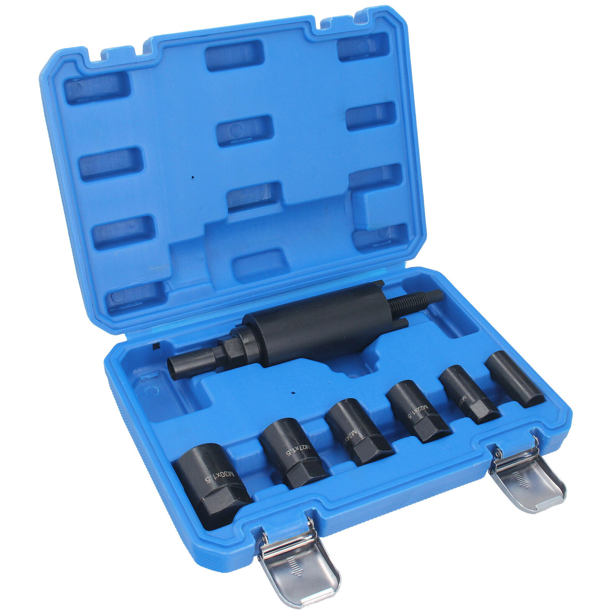 CV axle wheel hub installer tool set for Audi, VW, BMW, Skoda, and Ford. Complete kit view.