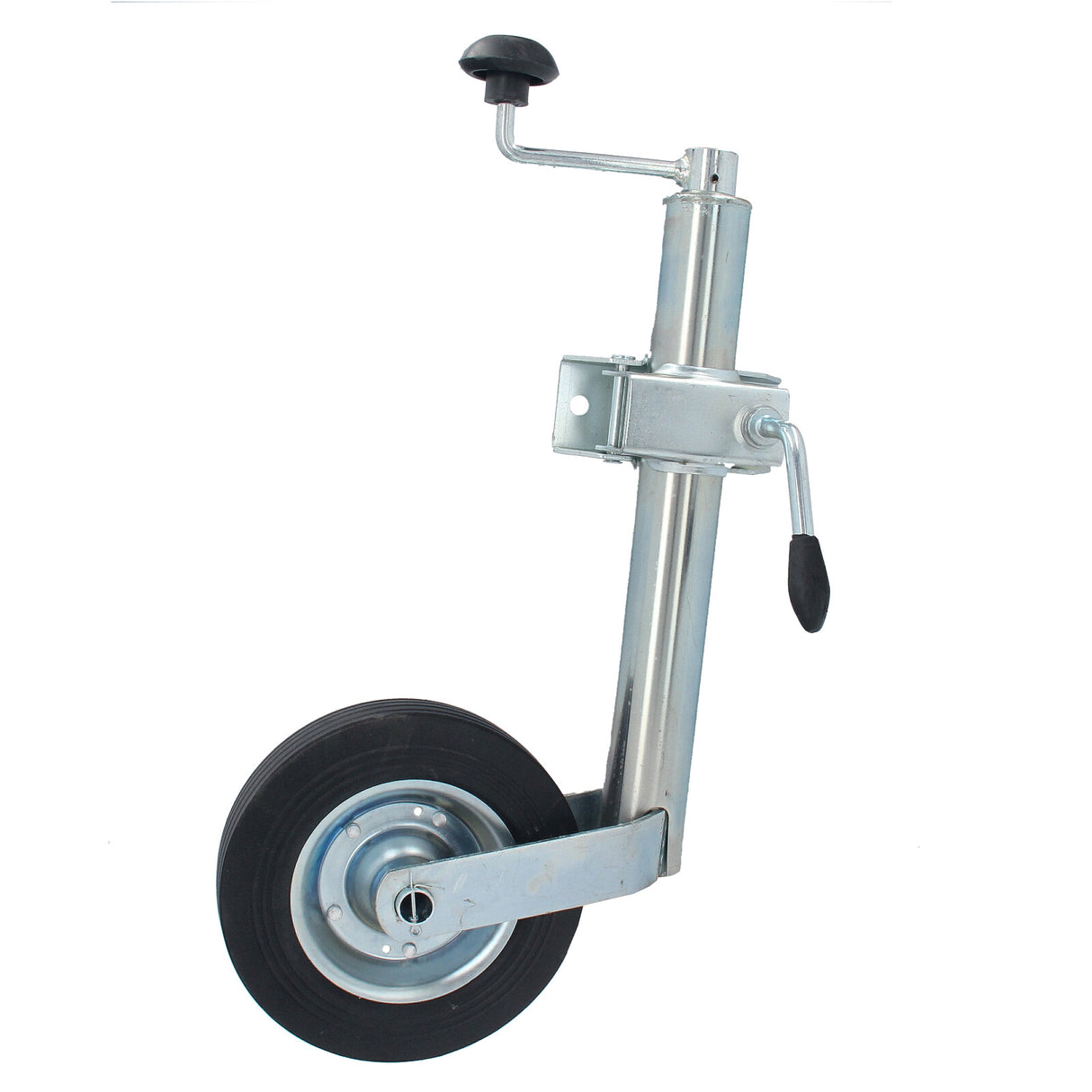 Heavy duty trailer jockey wheel with integrated thrust bearing, ready to make trailer maneuvering a breeze.