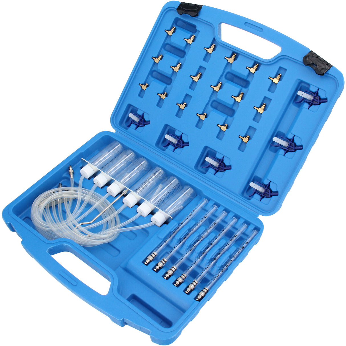 Testeur de débitmètre diesel Common Rail CDI, vérificateur de débitmètre de retour, appareil de test d'injecteurs MERCEDES avec 24 adaptateurs avec 6 injecteurs