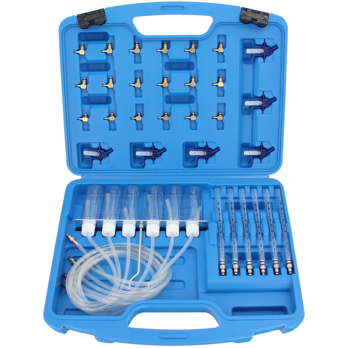 Testeur de débitmètre diesel Common Rail CDI, vérificateur de débitmètre de retour, appareil de test d'injecteurs MERCEDES avec 24 adaptateurs avec 6 injecteurs