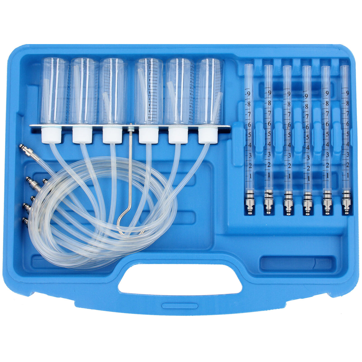 Testeur de débitmètre diesel Common Rail CDI, vérificateur de débitmètre de retour, appareil de test d'injecteurs MERCEDES avec 24 adaptateurs avec 6 injecteurs