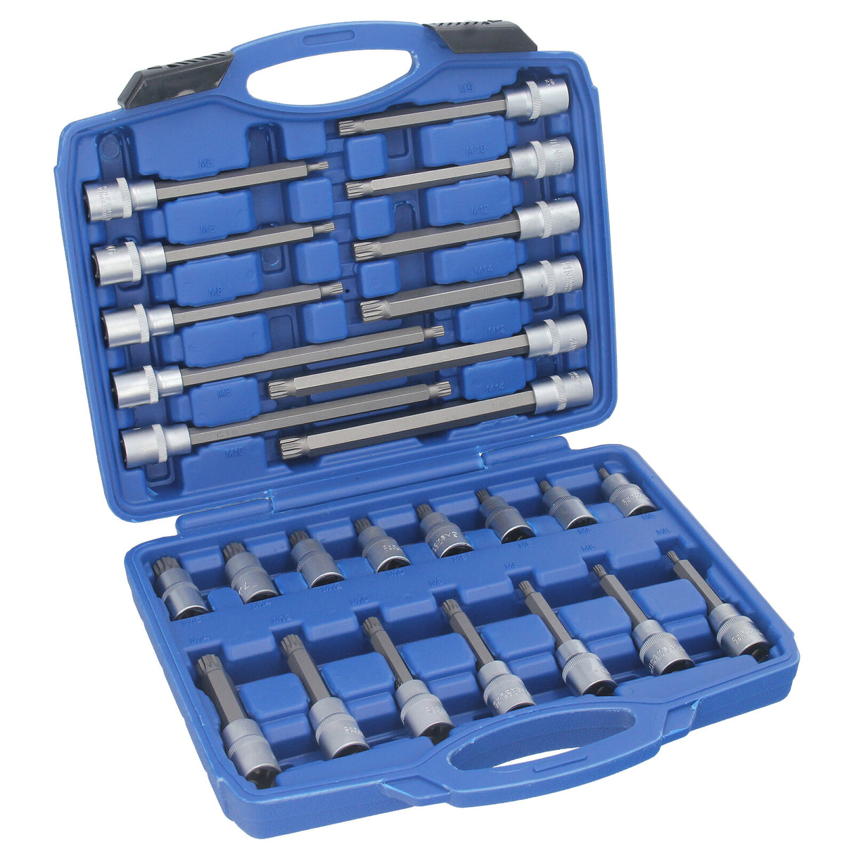 Jeu d'embouts GEPCO 26 pièces, entraînement carré interne 1/2", multi-dents pour XZN M5-M16