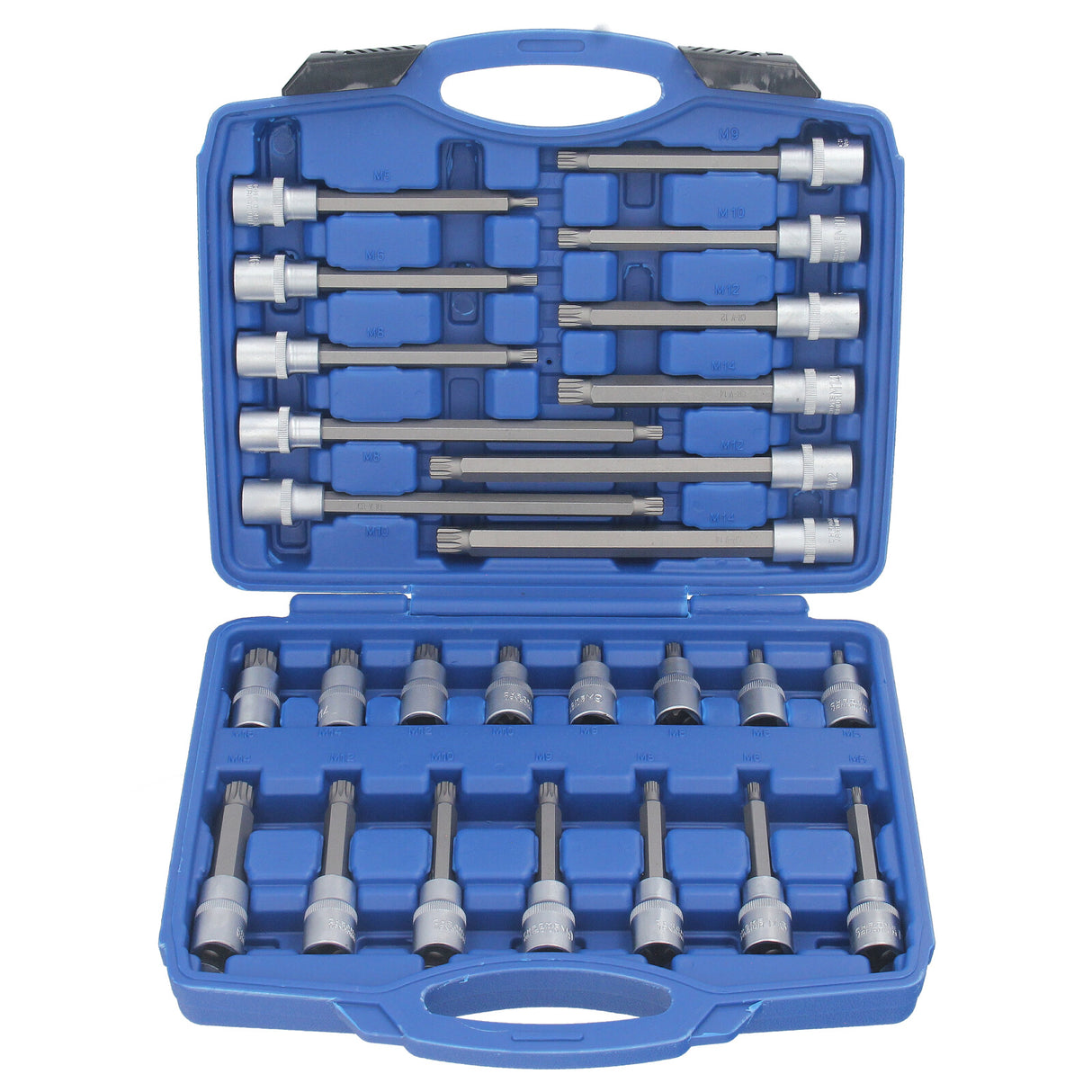 Jeu d'embouts GEPCO 26 pièces, entraînement carré interne 1/2", multi-dents pour XZN M5-M16