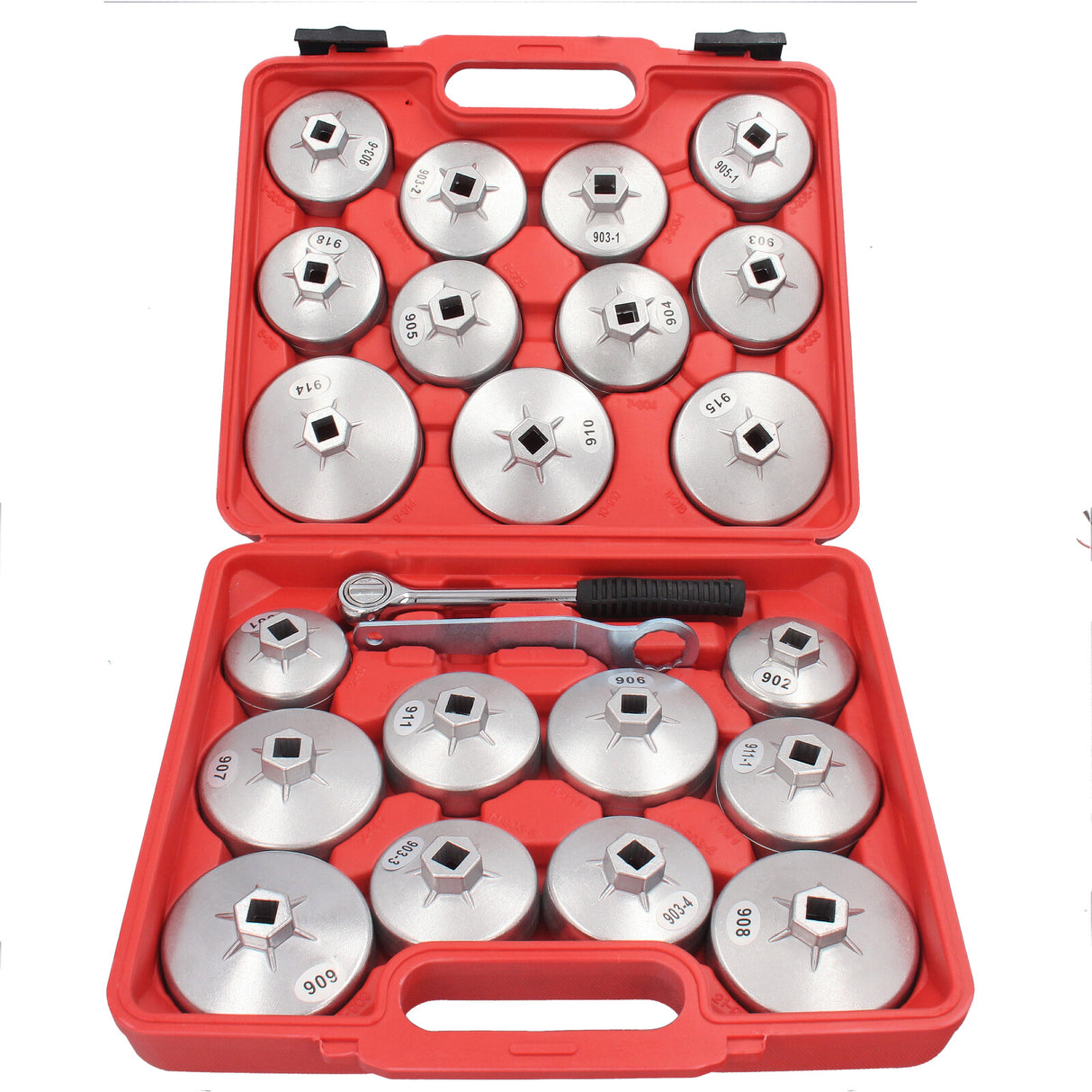 23-tlg. Ölfilterschlüssel-Set (Bild 2/7): Detailansicht des Ölfilter Kappen Schlüssels für PKW Ölwec