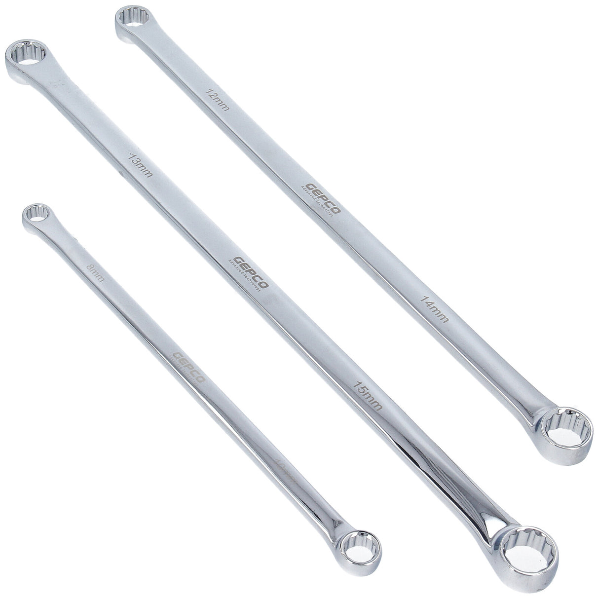 Jeu de 5 clés polygonales doubles. Clés multidents 8x10, 12x14, 13x15, 16x18, 17x19