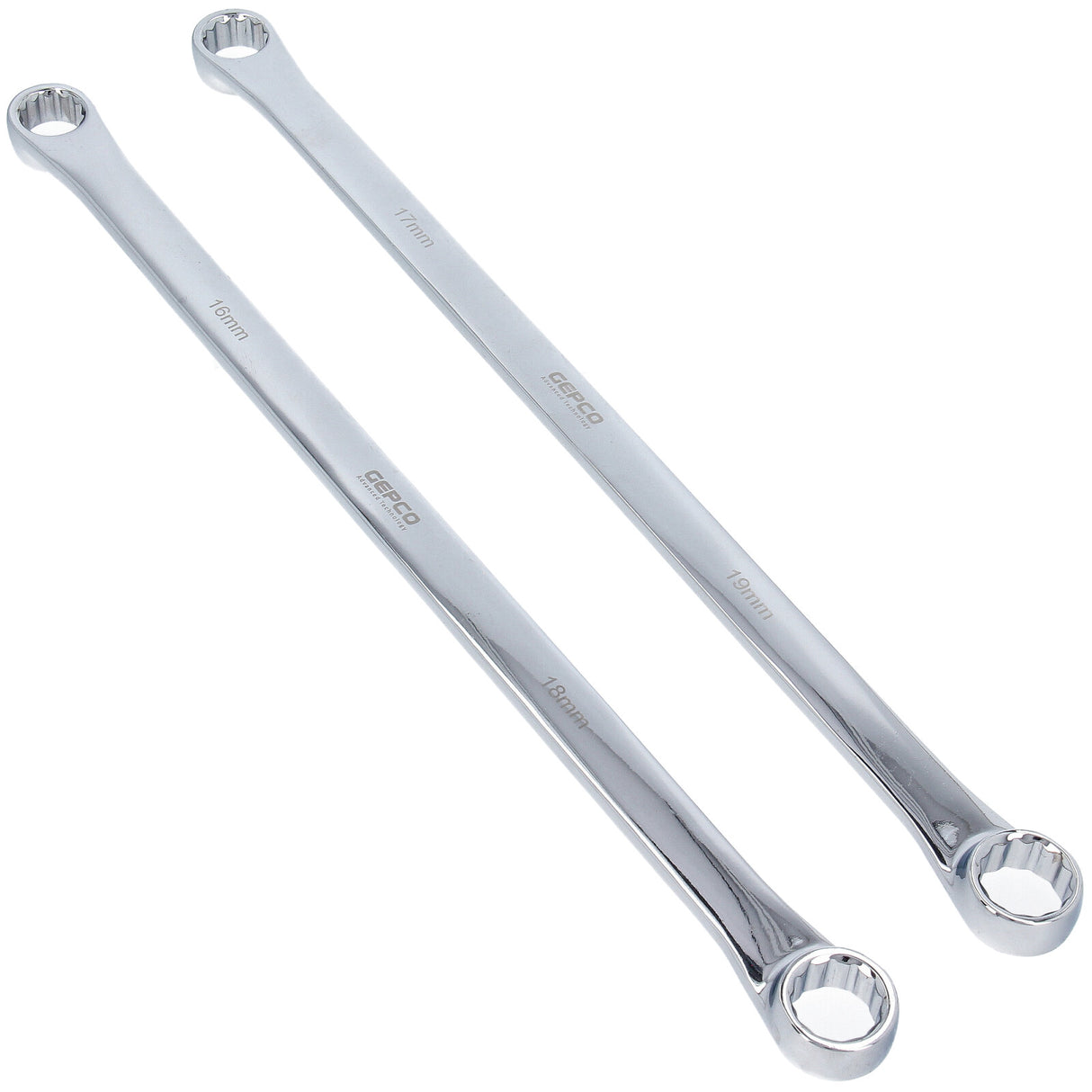 Jeu de 5 clés polygonales doubles. Clés multidents 8x10, 12x14, 13x15, 16x18, 17x19