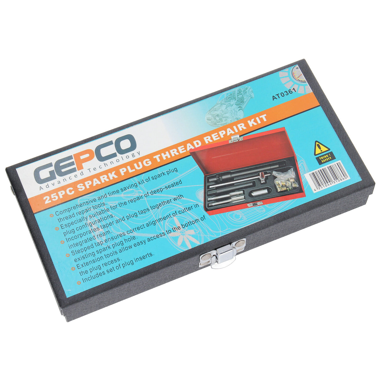 Kit de réparation de filetage de bougie d'allumage 25 pièces, jeu de tarauds M14 x 1,25