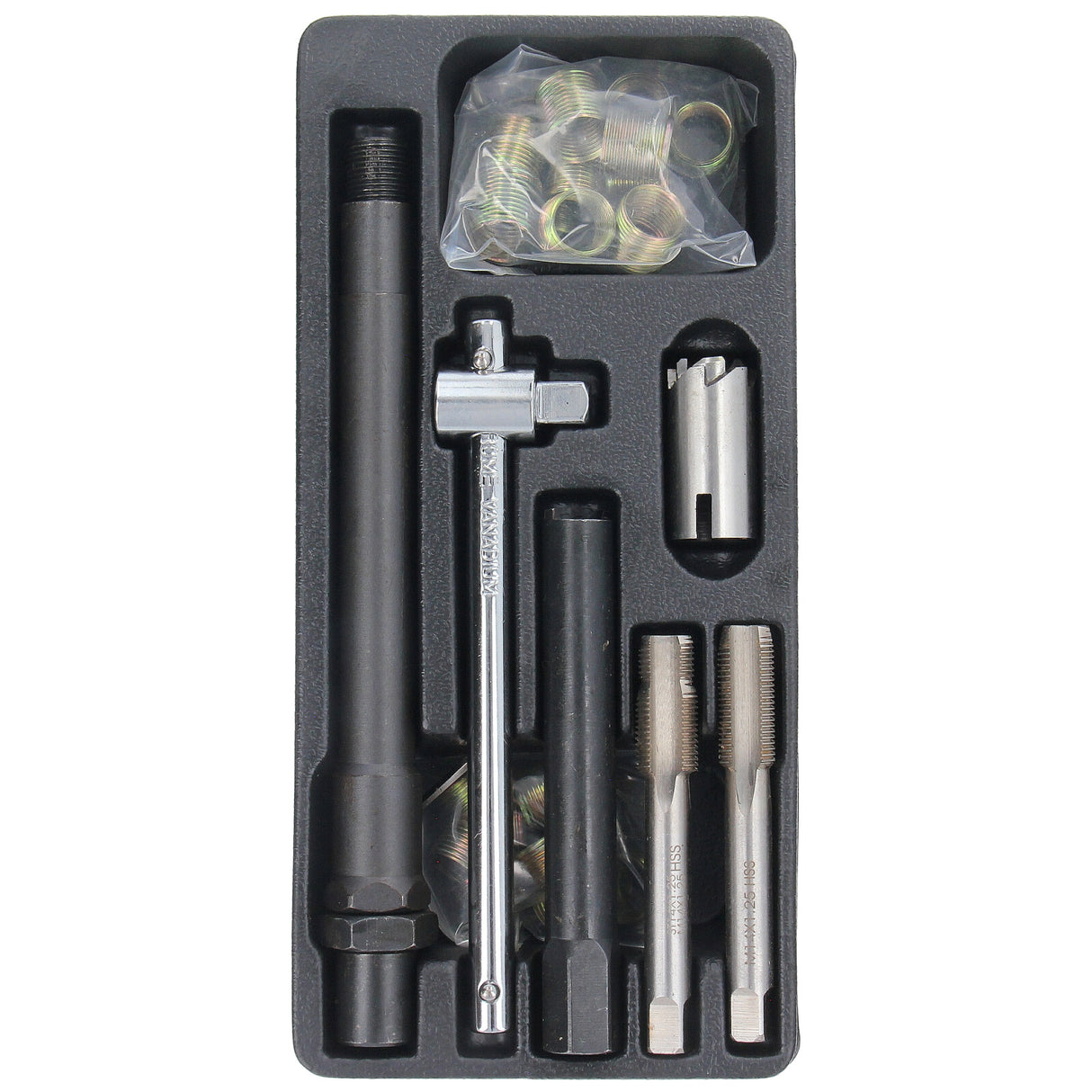 Kit de réparation de filetage de bougie d'allumage 25 pièces, jeu de tarauds M14 x 1,25