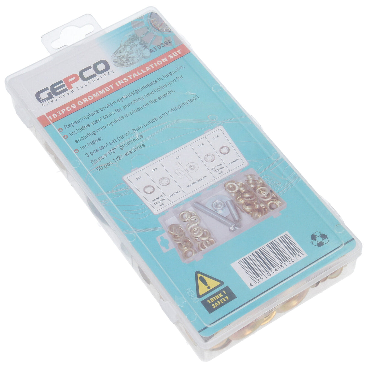 Nouvel ensemble d'installation d'œillets, SET de 103 pièces Ensemble d'œillets de renfort de trou Ensemble d'œillets de bâche Assortiment Œillets ronds Œillets d'impact