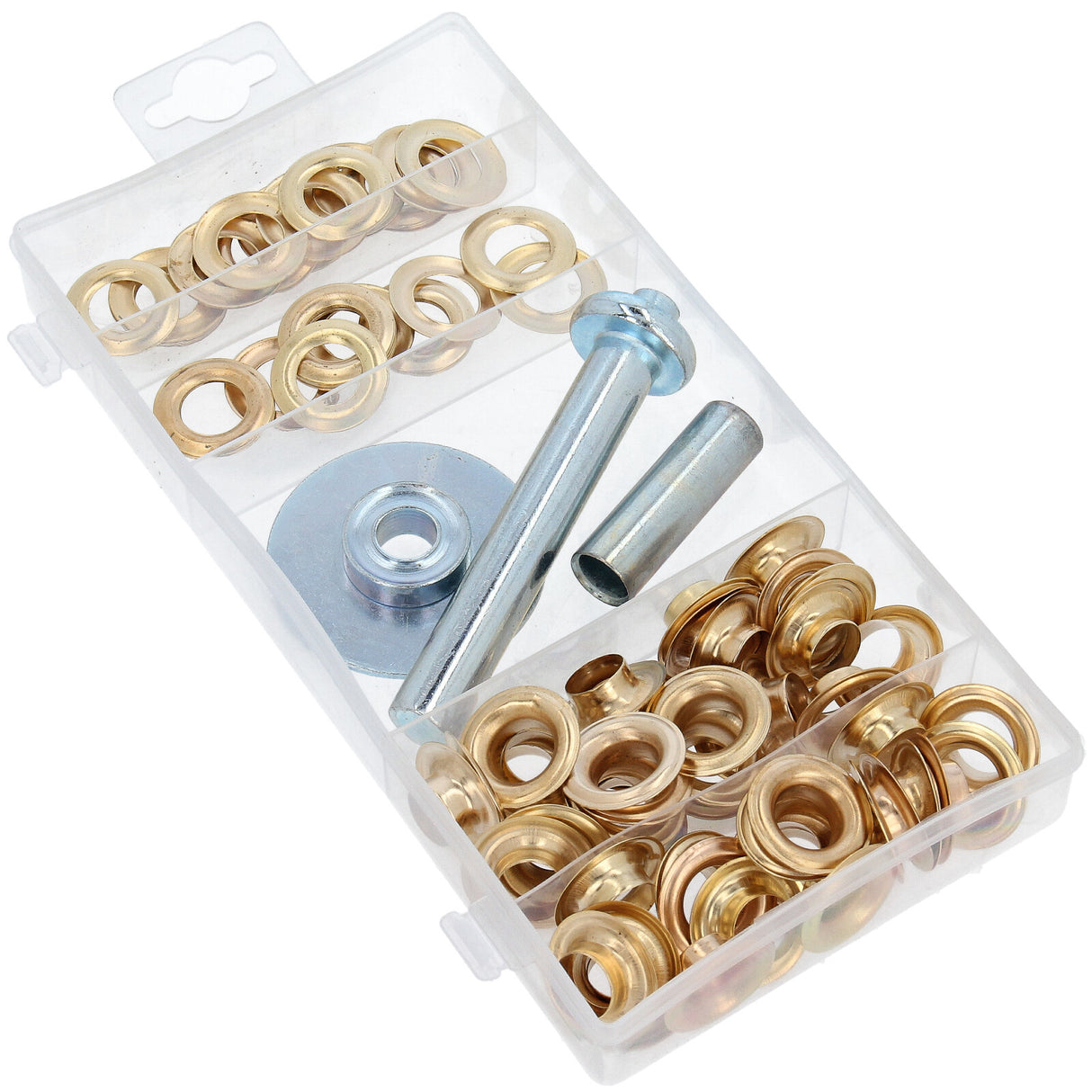 Nouvel ensemble d'installation d'œillets, SET de 103 pièces Ensemble d'œillets de renfort de trou Ensemble d'œillets de bâche Assortiment Œillets ronds Œillets d'impact