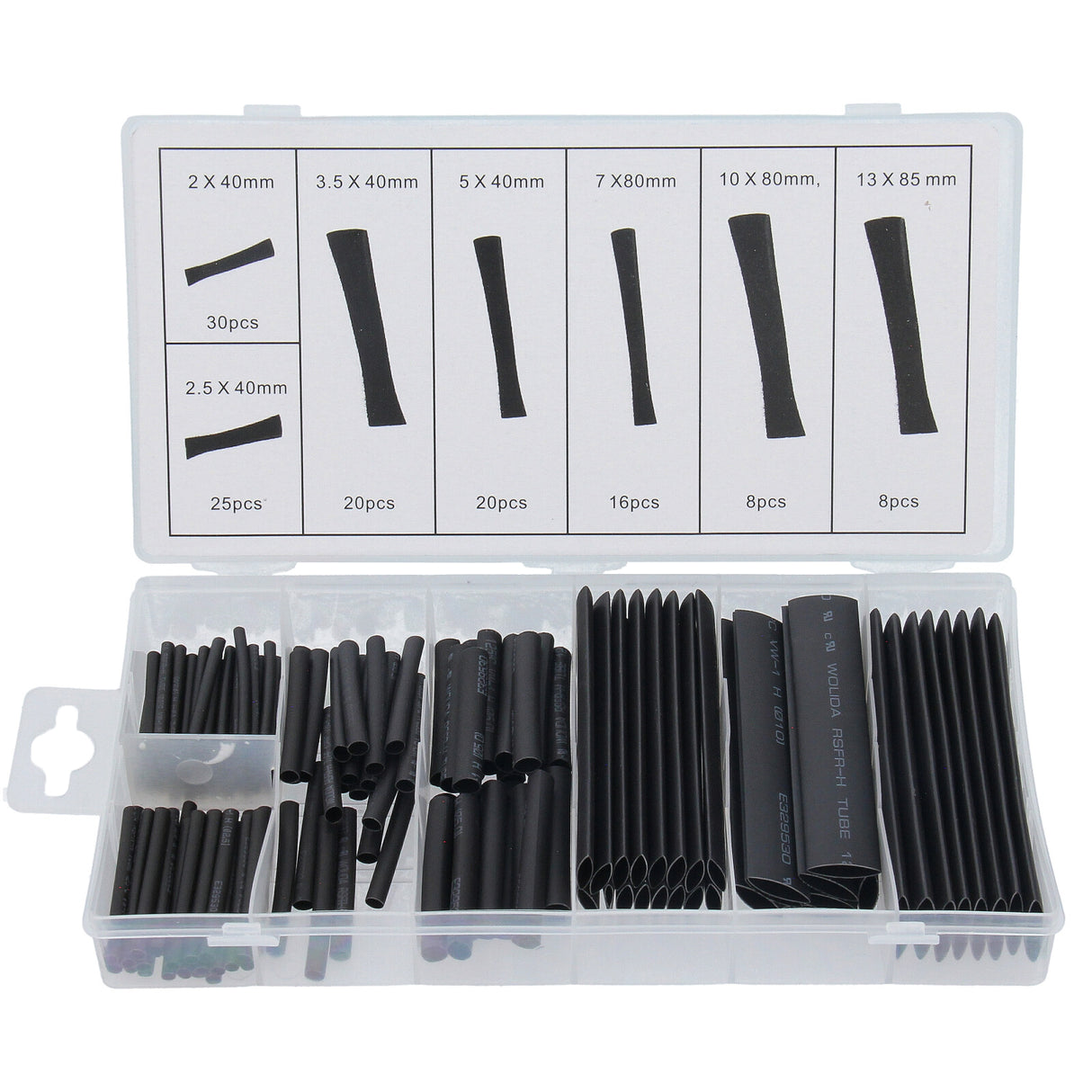 Assortiment de gaines thermorétractables, 127 pcs. Coffret d'assortiment de gaines thermorétractables SET SET pour isolation de câbles