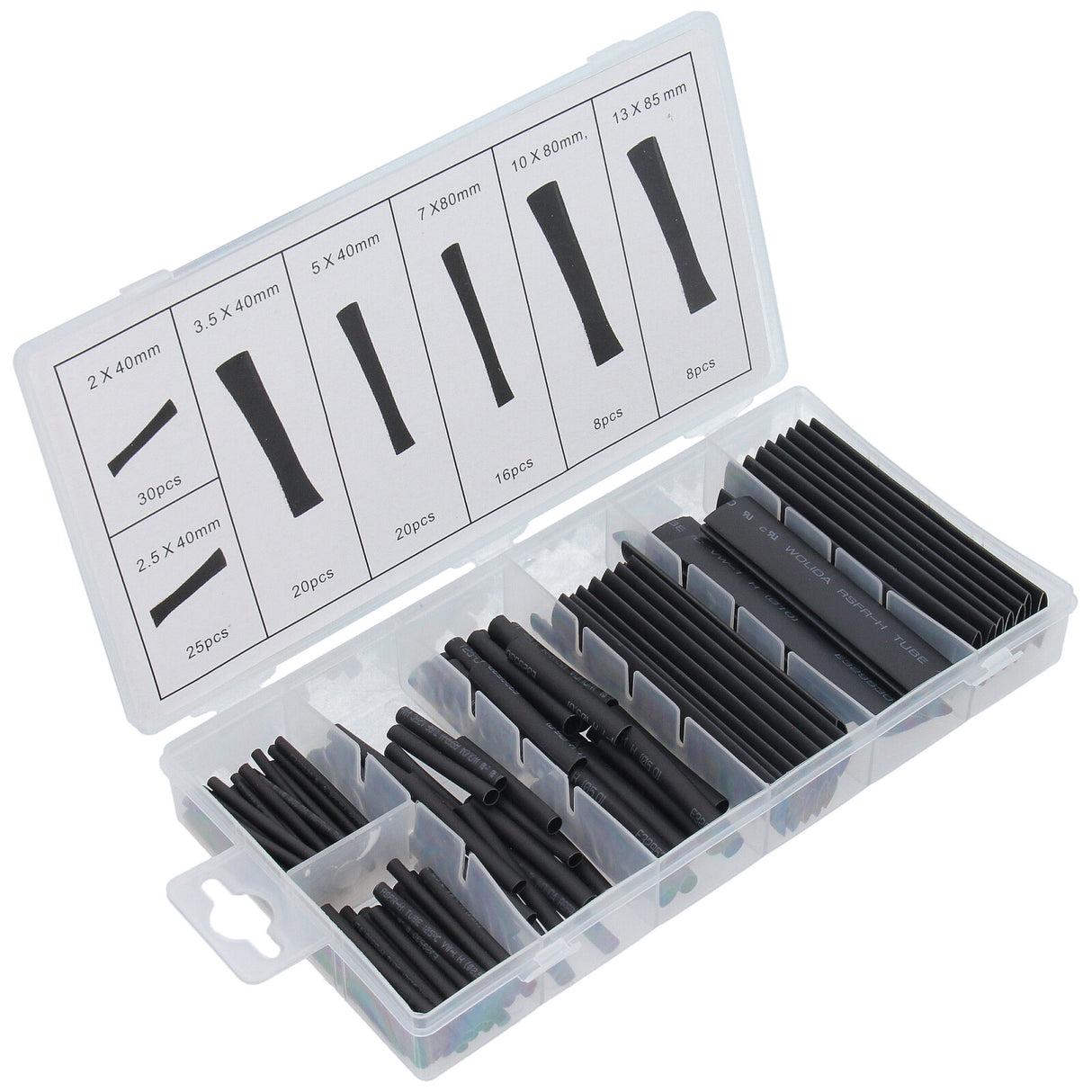 Assortiment de gaines thermorétractables, 127 pcs. Coffret d'assortiment de gaines thermorétractables SET SET pour isolation de câbles