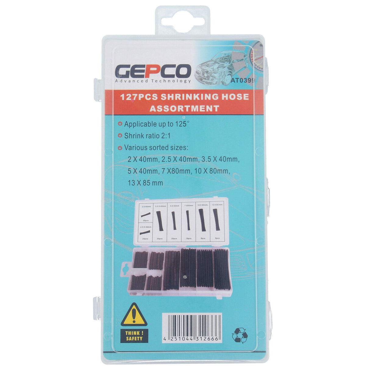 Assortiment de gaines thermorétractables, 127 pcs. Coffret d'assortiment de gaines thermorétractables SET SET pour isolation de câbles