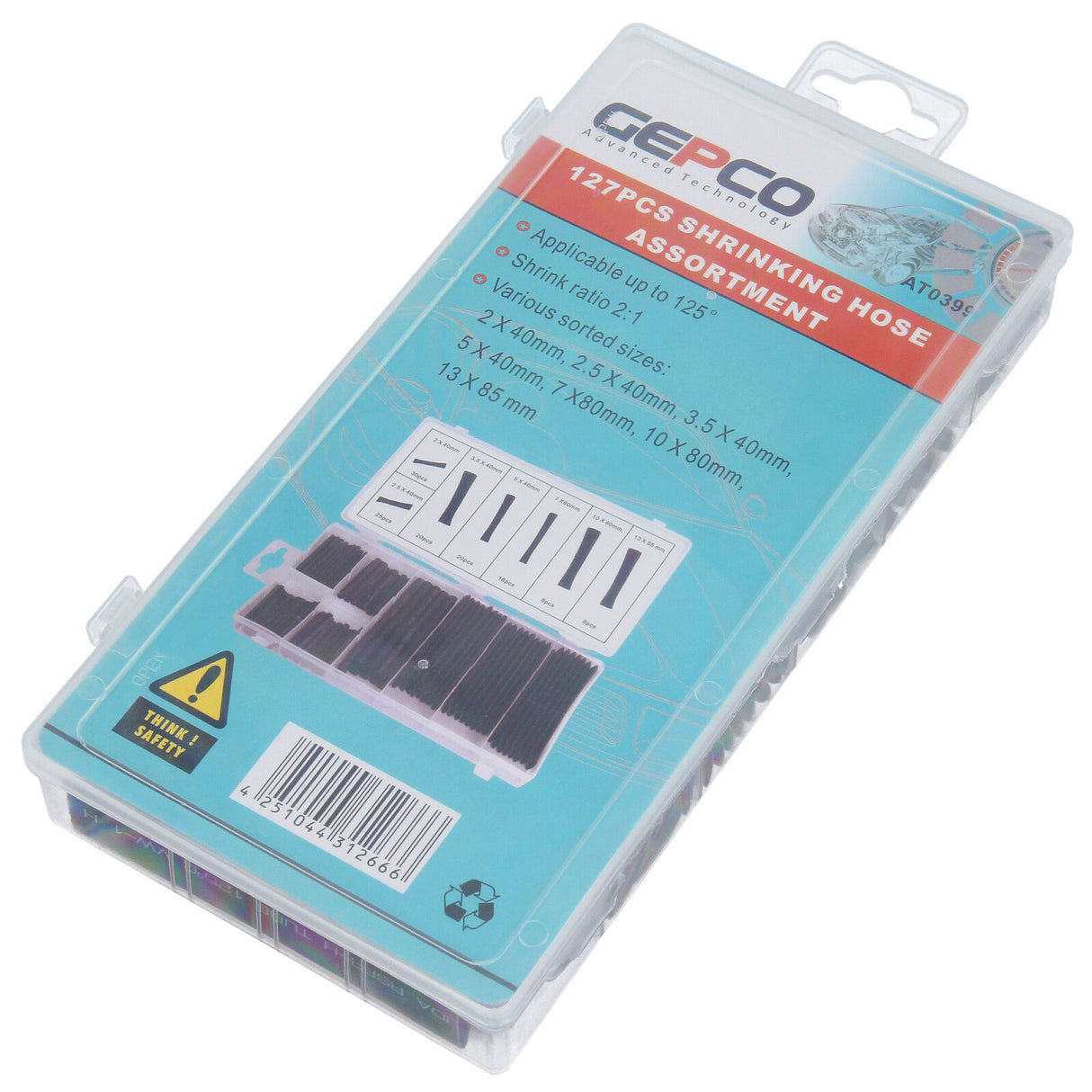 Assortiment de gaines thermorétractables, 127 pcs. Coffret d'assortiment de gaines thermorétractables SET SET pour isolation de câbles