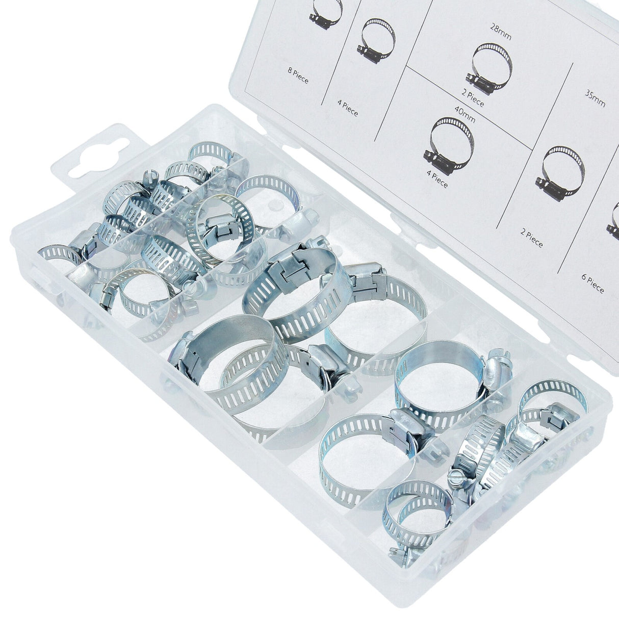 Assortiment de 26 colliers de serrage pour tuyaux, 16 à 40 mm