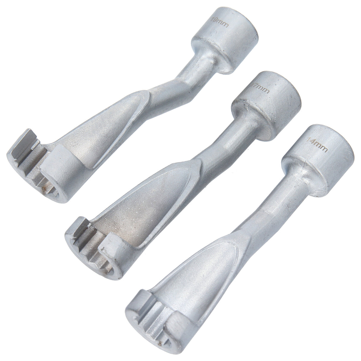 Jeu de clés à pipe, ouvertes, 12,5 (1/2), 14-17-19 mm - conduite d'injection diesel