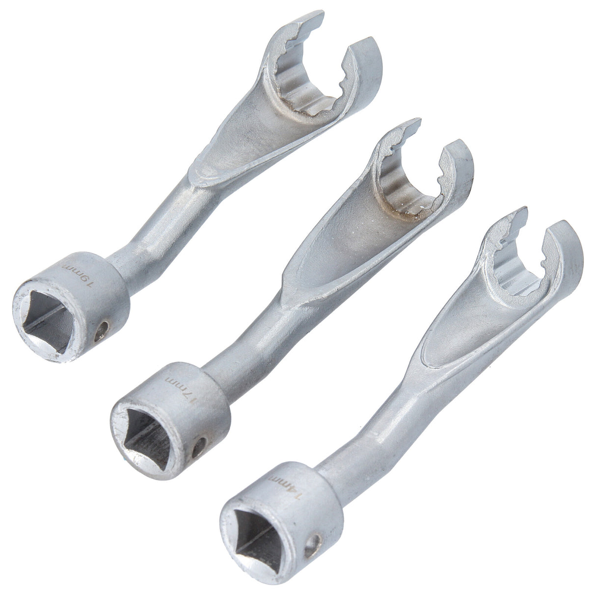 Jeu de clés à pipe, ouvertes, 12,5 (1/2), 14-17-19 mm - conduite d'injection diesel