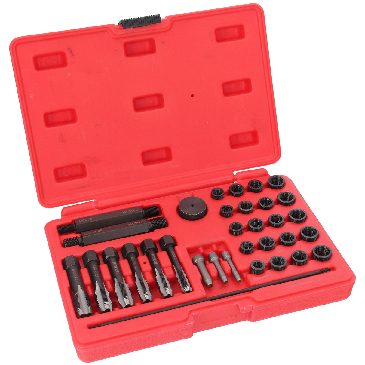 Kit de réparation de filetage de bougie de préchauffage Kit de réparation de filetage de bougie de préchauffage 33 pièces Outil M8 M10 M12 taraud