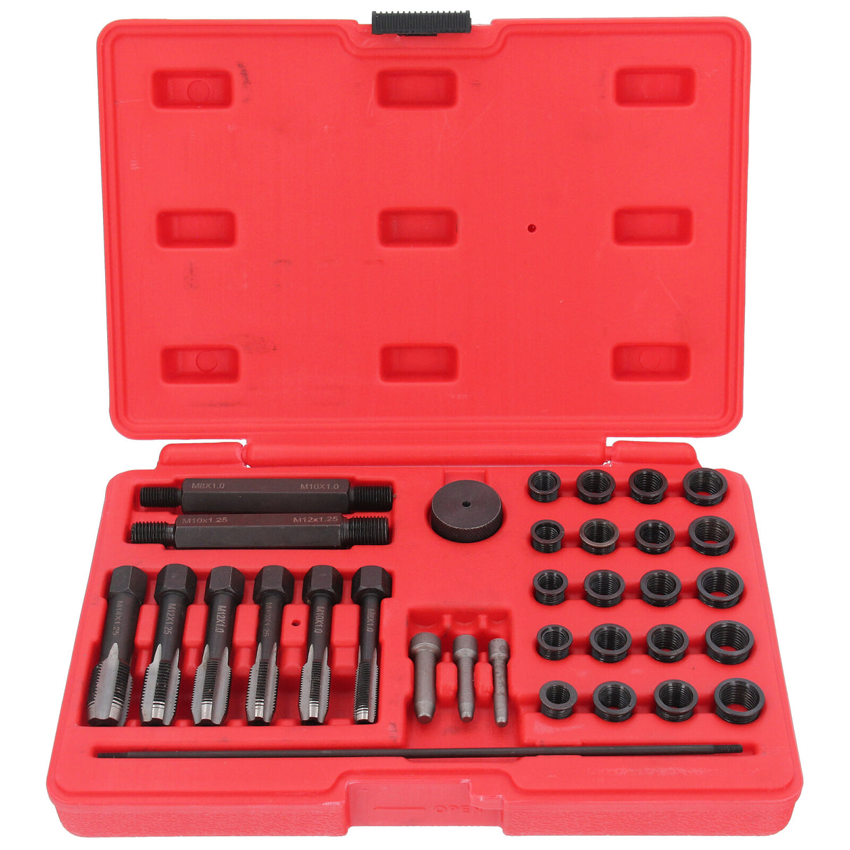 Kit de réparation de filetage de bougie de préchauffage Kit de réparation de filetage de bougie de préchauffage 33 pièces Outil M8 M10 M12 taraud