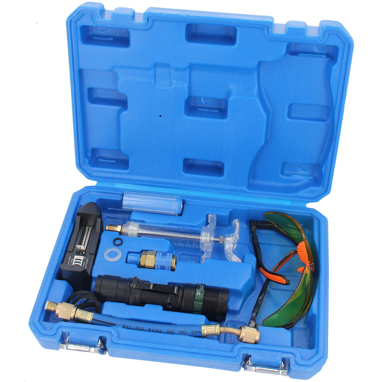 Kit de détection de fuite UV lampe LED de climatisation adaptateur lunettes de protection R407c R410a /R134A pour véhicules - sans agent de contraste