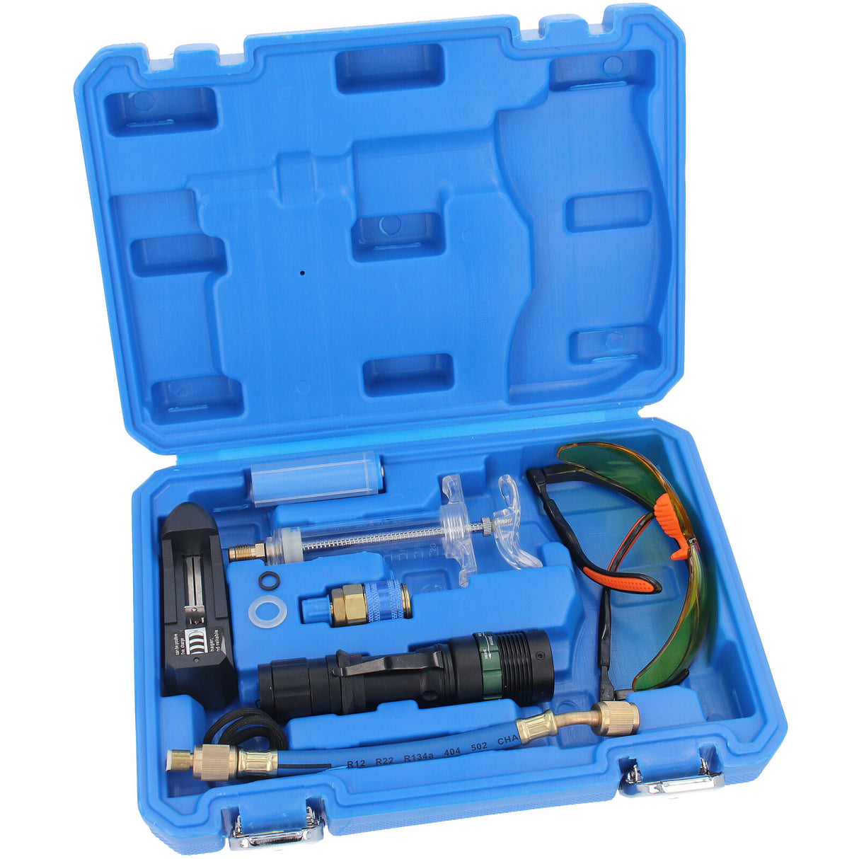 Kit de détection de fuite UV lampe LED de climatisation adaptateur lunettes de protection R407c R410a /R134A pour véhicules - sans agent de contraste