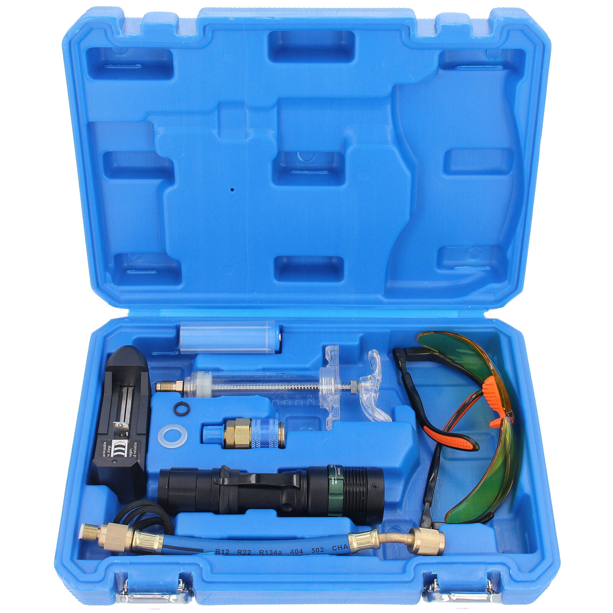 Kit de détection de fuite UV lampe LED de climatisation adaptateur lunettes de protection R407c R410a /R134A pour véhicules - sans agent de contraste