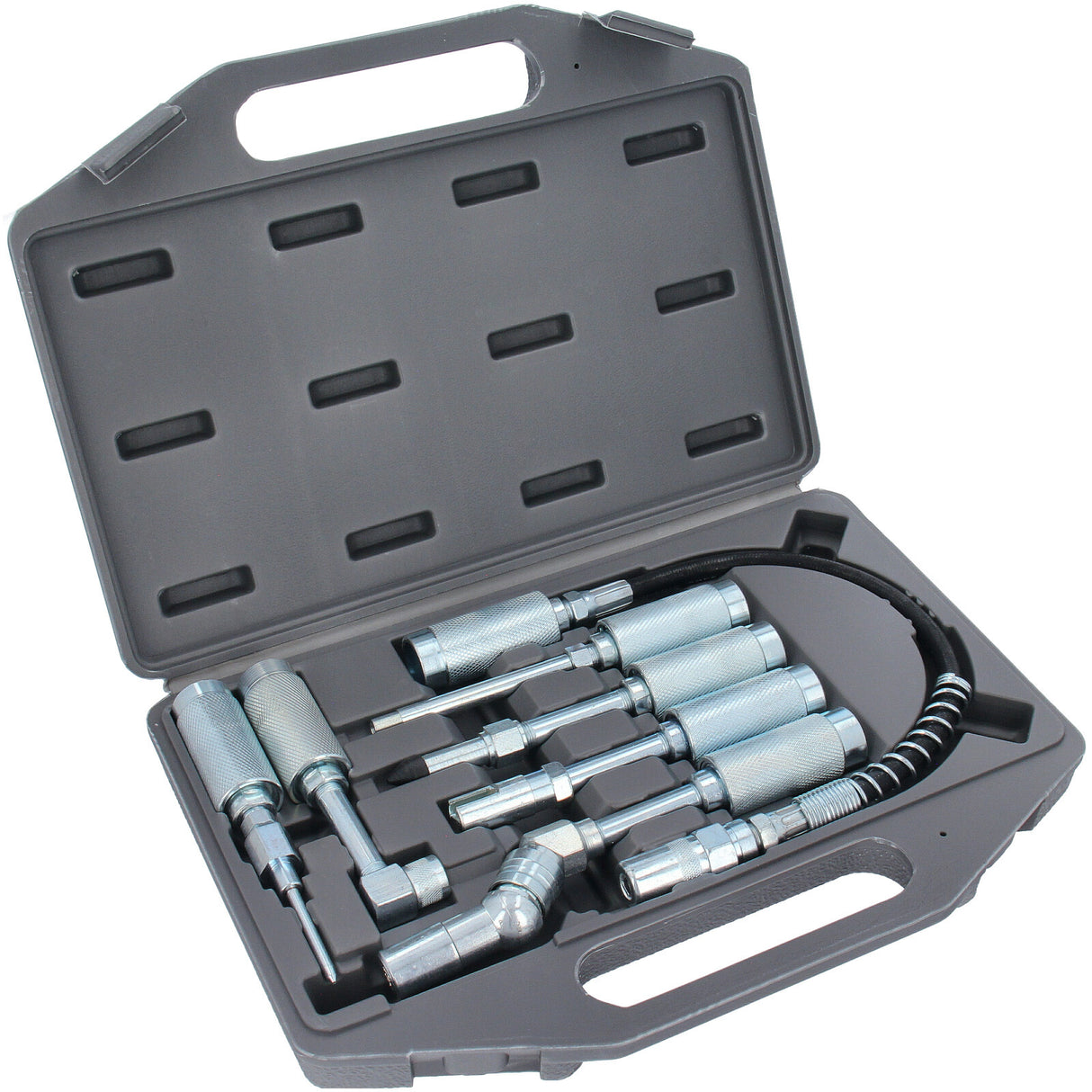 Adaptateur d'accessoires pour pistolet à graisse 7 pièces, ensemble d'accessoires pour pistolets à graisse, ensemble d'outils, EXTENSION, fixation d'angle de tuyau blindé