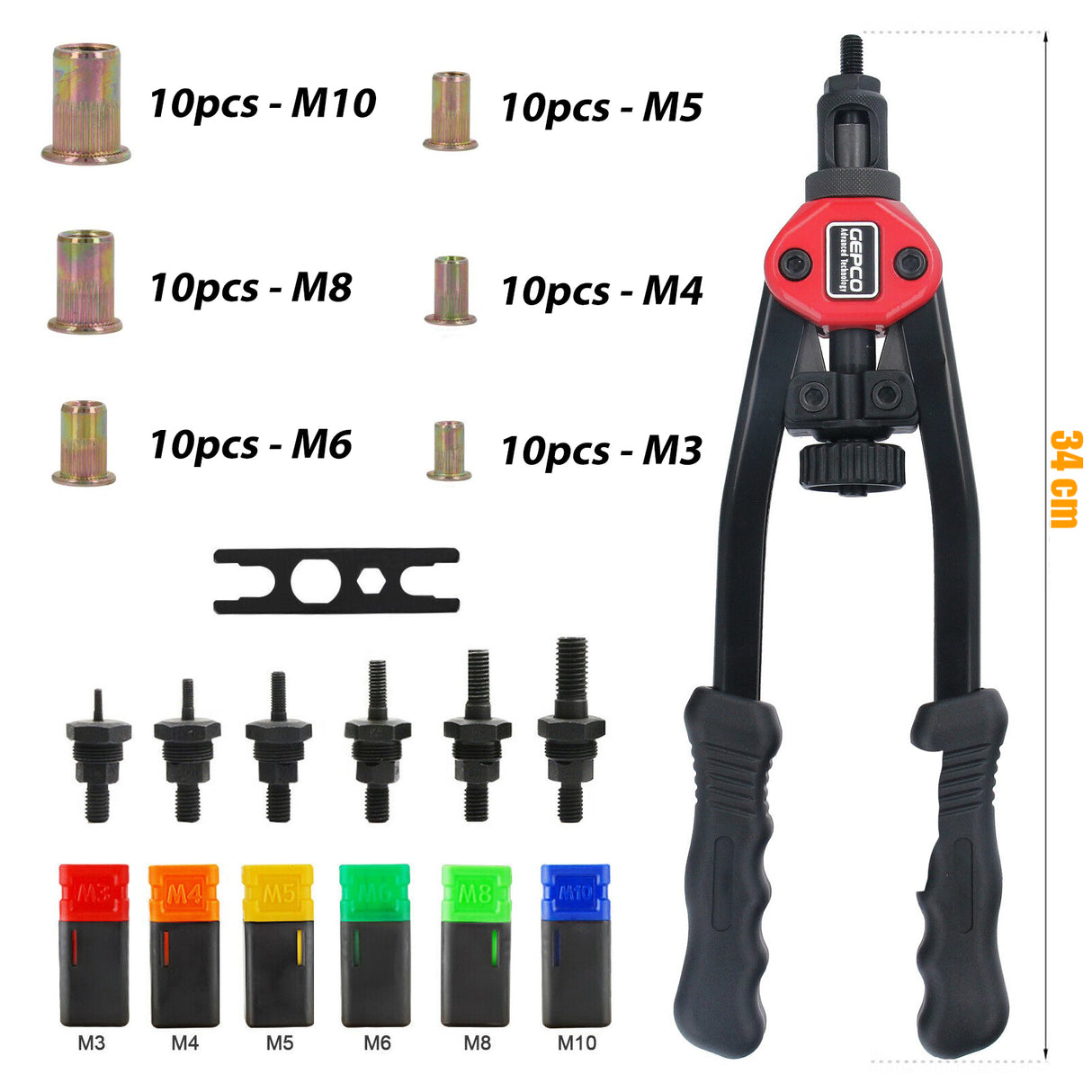 Pince à riveter professionnelle Pince à écrou à riveter Écrous à riveter M3 M4 M5 M6 M8 M10 paires de pièces de tension