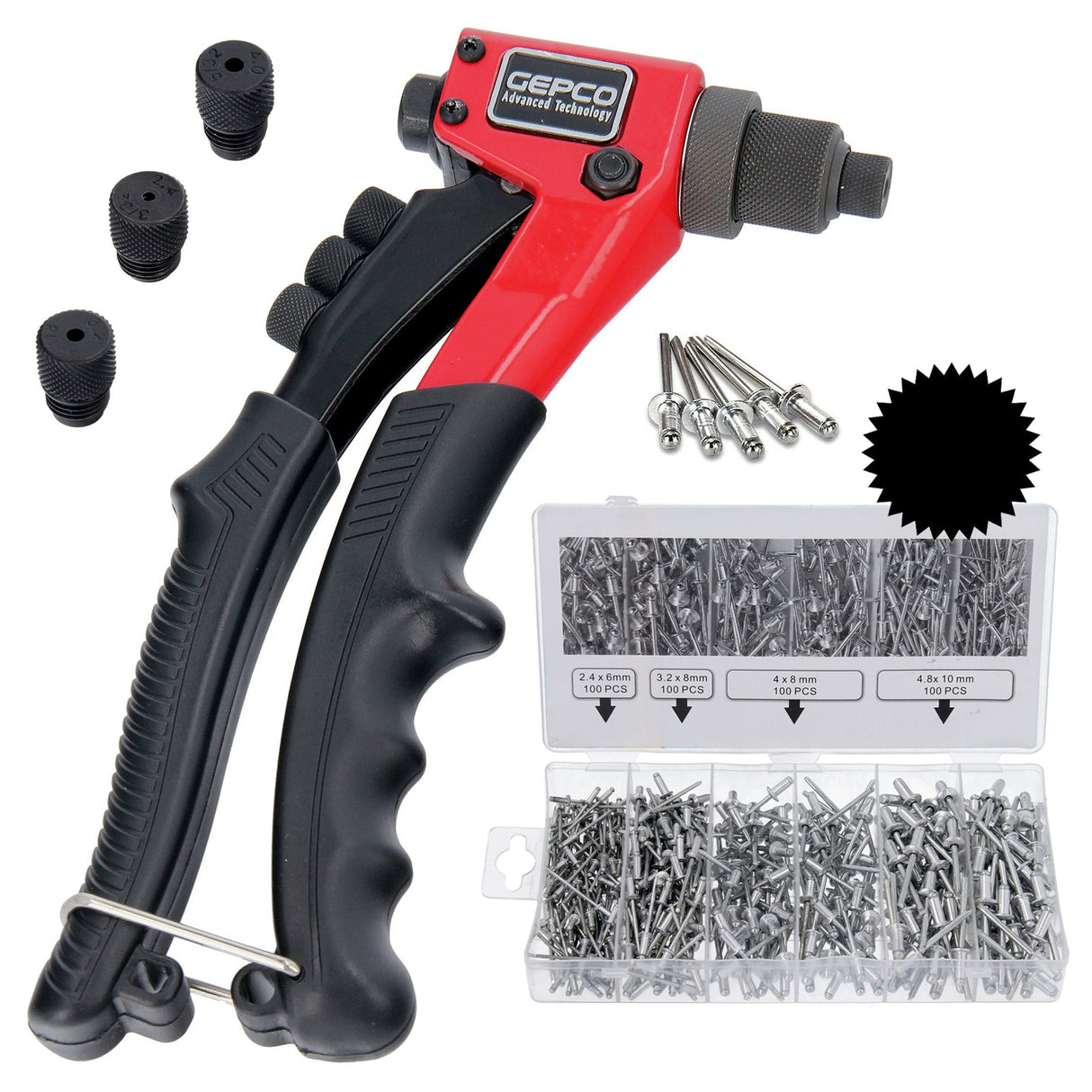 Pince professionnelle pour rivets pop, pince pour rivets aveugles, pince à riveter avec rivets pop, lot de 400 pièces