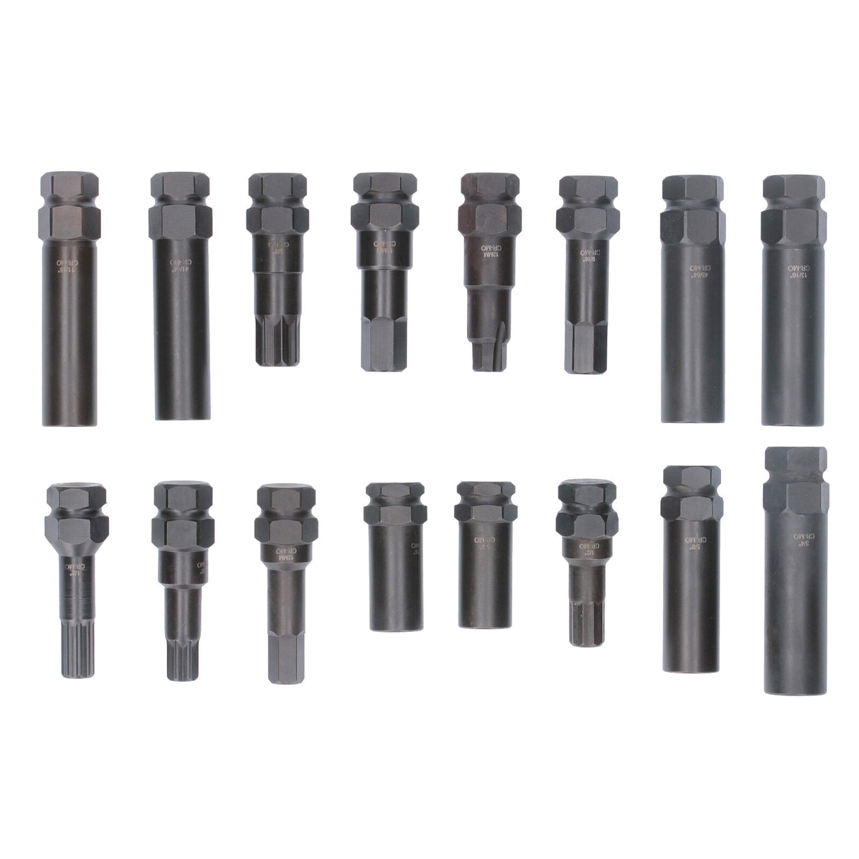 Clé à douille pour démontage de blocage de roue, outil de déverrouillage 1/2" - 3/4" 16 pièces