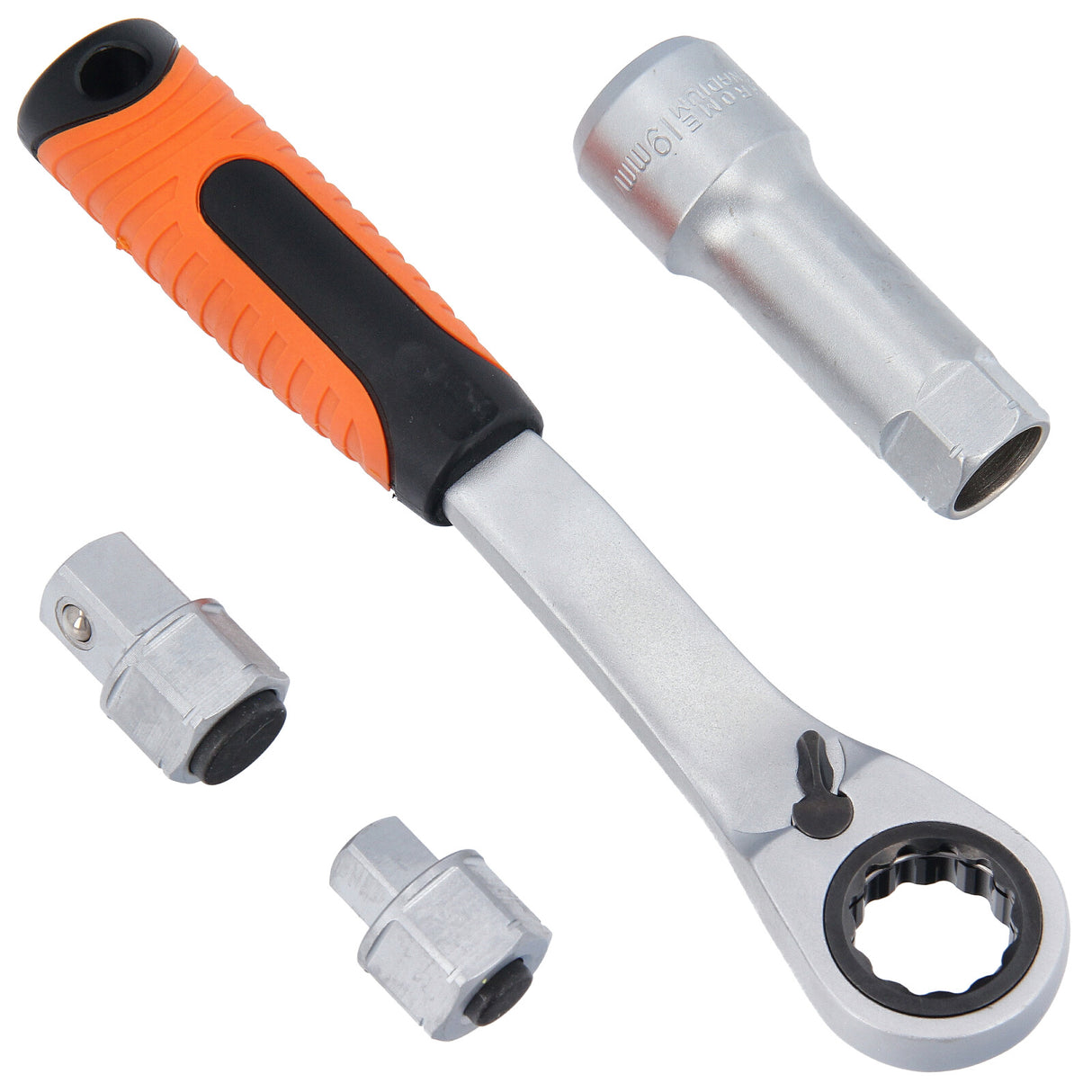 Jeu de clés à douille traversantes 10-24 mm et cliquet réversible 19 mm 3/8" 1/2" 17 pièces.