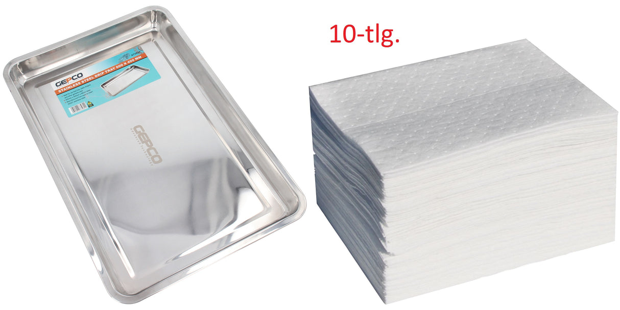 Bac de récupération d'huile GEPCO bac de récupération d'huile en acier inoxydable avec chiffons absorbants d'huile