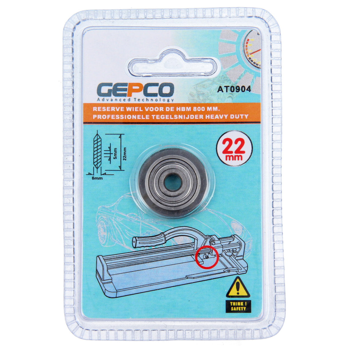 Molette de coupe GEPCO 22 mm TR TS TF pour machine à découper les carreaux