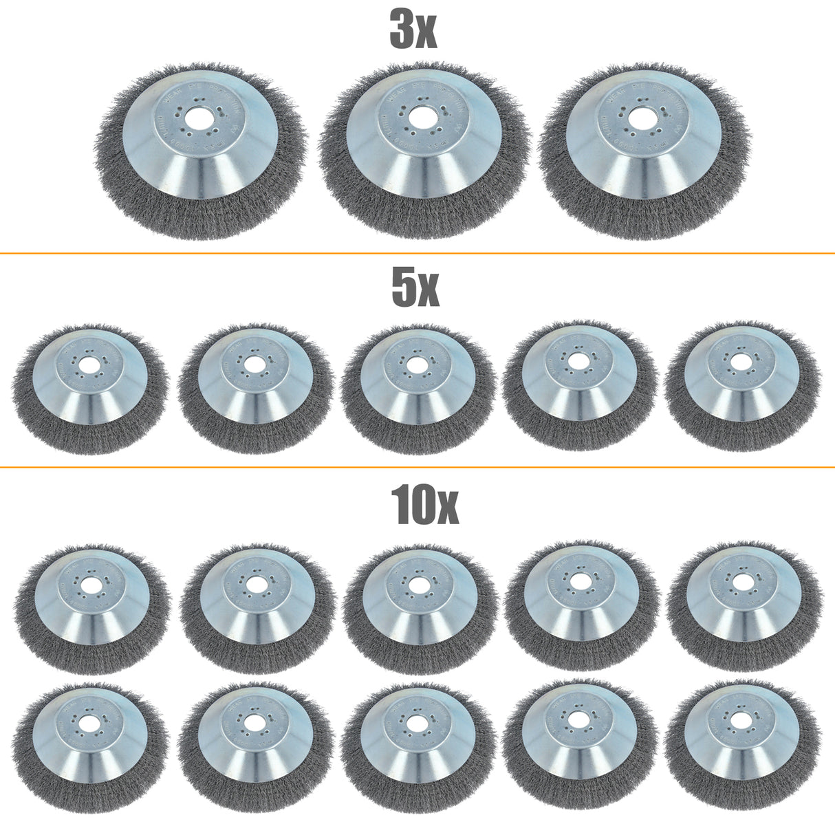 GEPCO Brosse à mauvaises herbes professionnelle 3/5/10 pièces, brosse à herbes sauvages, brosse à articulations, douce 25,4 x 200 mm