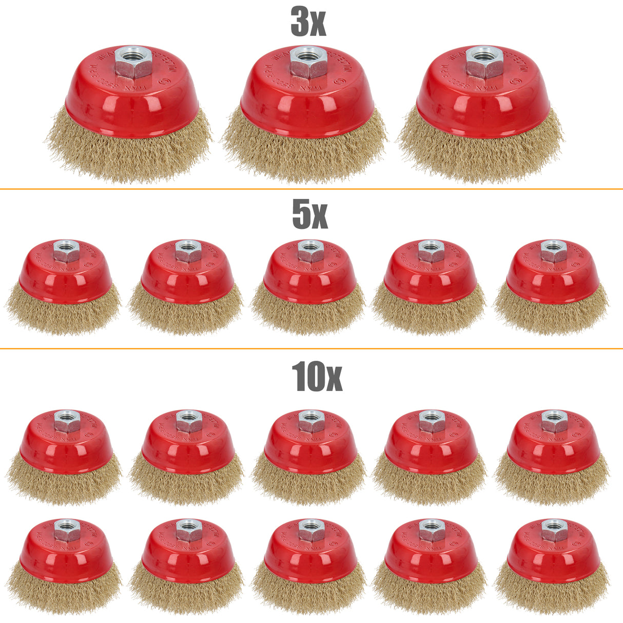 3/5/10 pièces brosse coupelle brosse métallique Ø 100 mm M14 Flex meuleuse d'angle avec revêtement en laiton