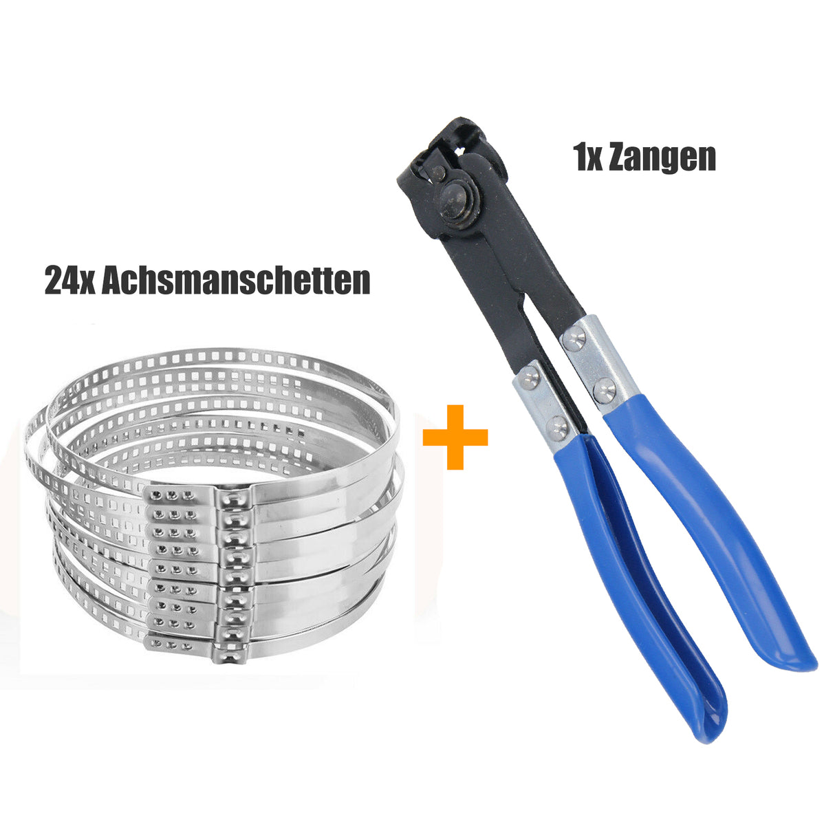 Colliers de serrage pour soufflets d'essieu, 24 pièces, 60-124 mm, 7 mm de large, avec pince