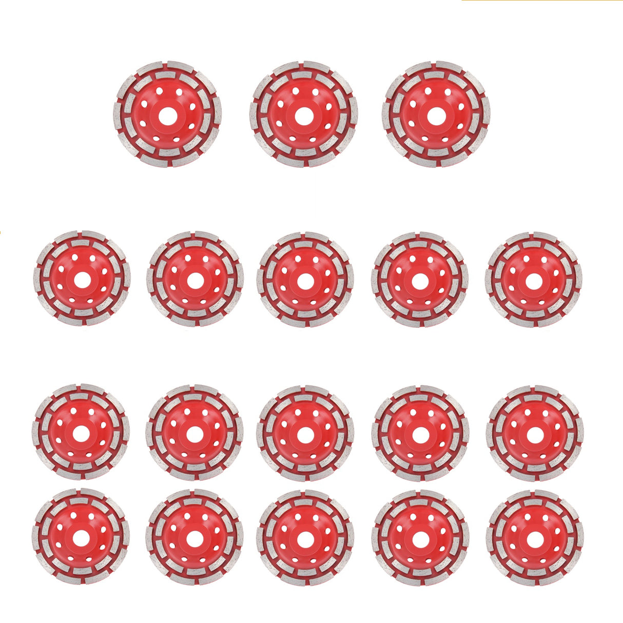 Disque de meulage diamanté à double rangée pour béton Ø 125 mm Rouge 3/5/10