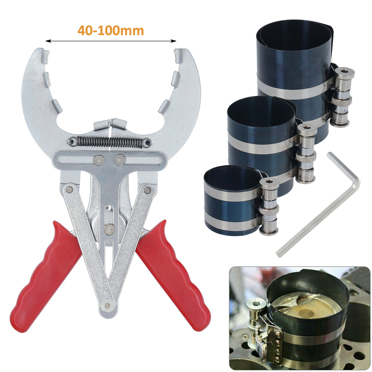 Pince à segments de piston 40-100 mm + pince à segments de piston 60-90 mm 53-125 mm 60-175 mm