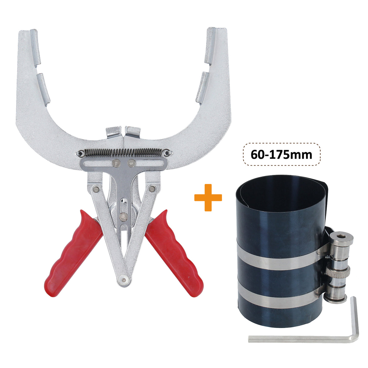 Pince à segments de piston 110-160 mm avec bande de serrage pour segments de piston, tendeur de segments de piston 60-175 mm