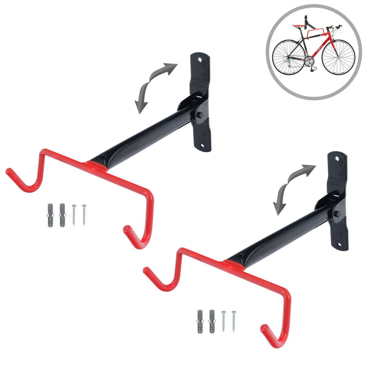 2 supports muraux pour vélo pliables