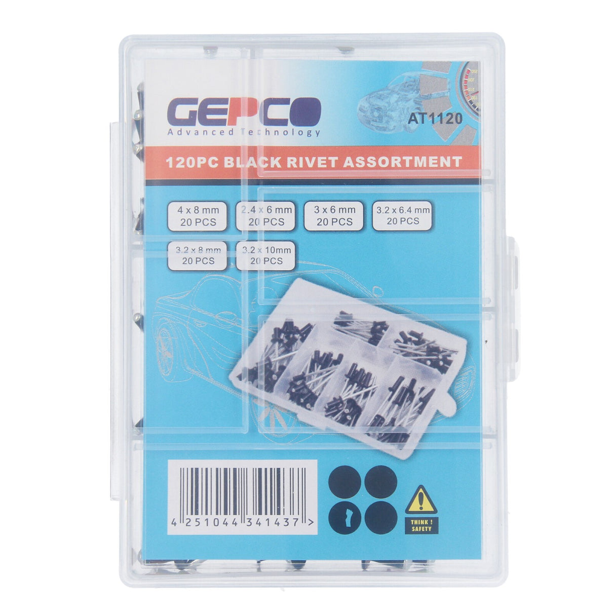 Assortiment de rivets aveugles 2.4 3.0 3.2 4.0 rivets pop à tête plate en aluminium/acier 120 pièces