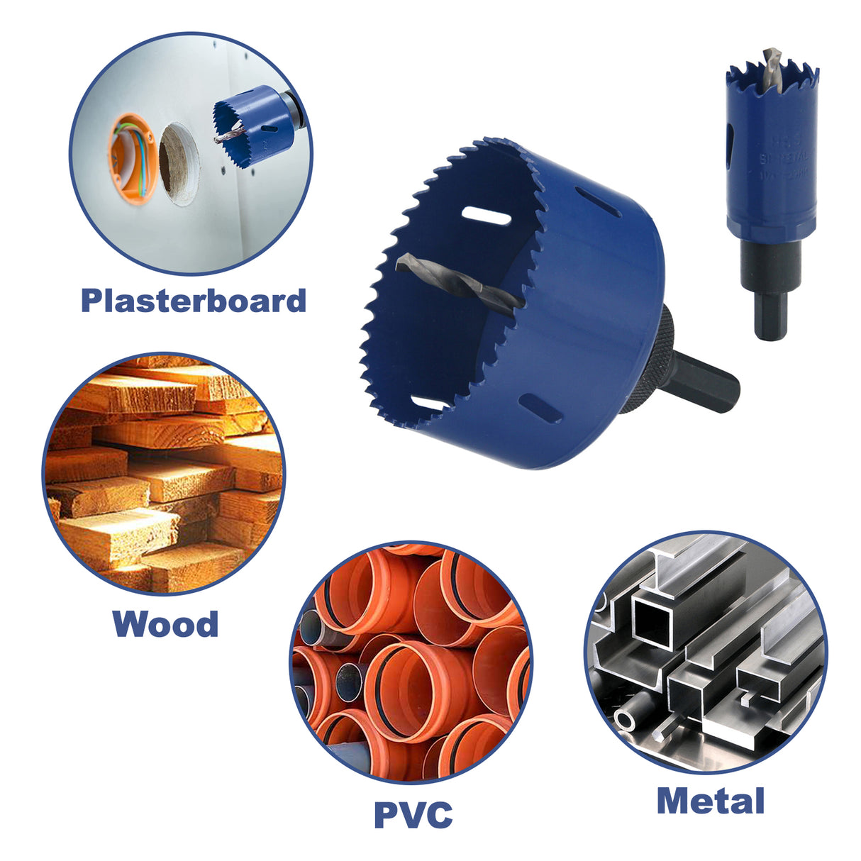 Coffret de 16 scies cloches, foret, trépan, scie cloche circulaire, foret à trous HSS bimétal