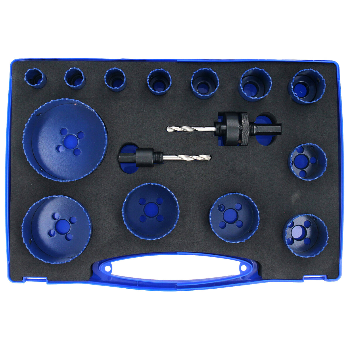 Coffret de 16 scies cloches, foret, trépan, scie cloche circulaire, foret à trous HSS bimétal