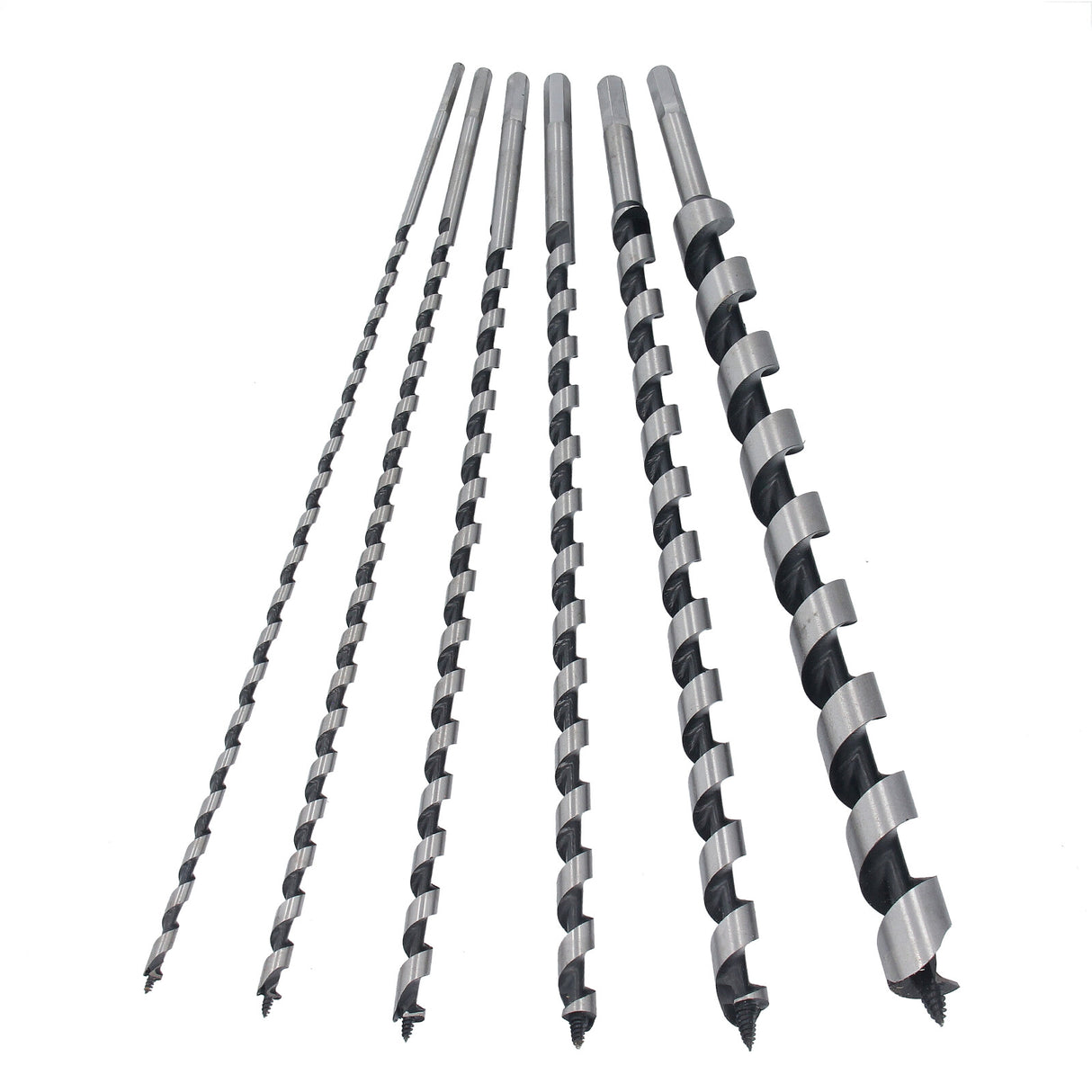 Coffret de 6 forets à bois, forets hélicoïdaux, forets hélicoïdaux, diamètre 6-25 mm, longueur 460 mm