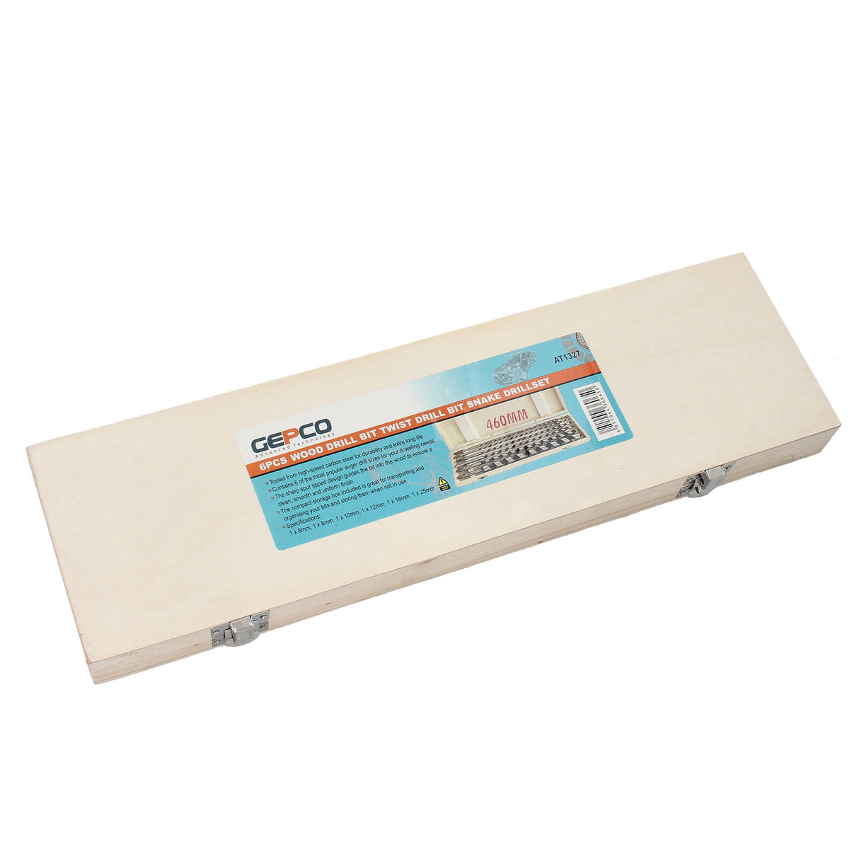 Coffret de 6 forets à bois, forets hélicoïdaux, forets hélicoïdaux, diamètre 6-25 mm, longueur 460 mm