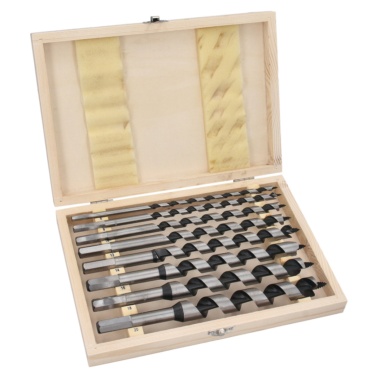Coffret de 8 forets hélicoïdaux, forets à bois, forets hélicoïdaux, forets à poutres 23/46 cm