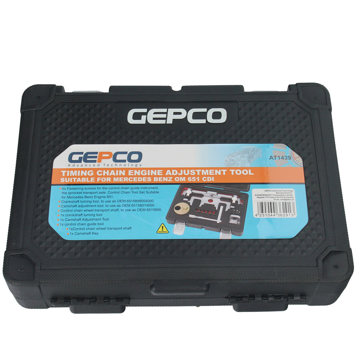 Outil de calage moteur GEPCO pour changer la chaîne de distribution du moteur Mercedes-Benz OM651