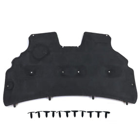 Ford Fiesta VI engine hood insulation mat with black protective material and multiple mounting clips visible along the bottom edge - front view