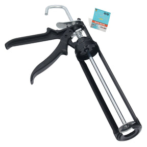 The GEPCO Heavy Duty Caulking Gun in use, applying sealant to a surface.